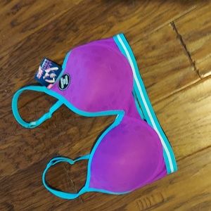 Just Intimates Underwire Lined Deep Plunge Bra 34DD New Purple